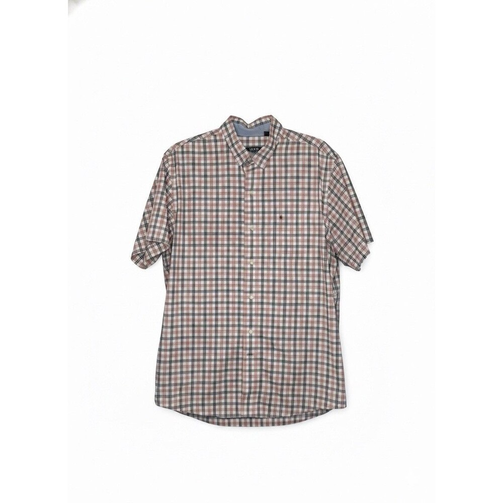 IZOD Men's Plaid Button Down Long Sleeve Shirt Non-Iron Stretch Large B0051